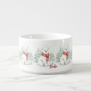 Cute watercolor Polar Bear Bowl
