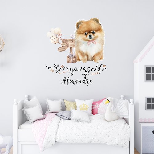 Cute Watercolor Pomeranian Inspiration  Wall Decal