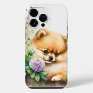 CUTE WATERCOLOR POMERANIAN PUPPG DOG iPhone 14 PRO MAX CASE