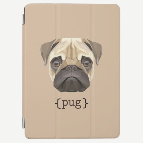 Cute Watercolor Pug Face Definition iPad Air Cover