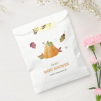 Cute Watercolor Pumpkin Fall Baby Paper Napkin Favor Bag