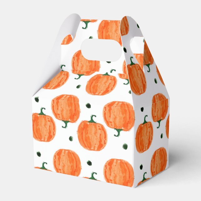 Cute Watercolor Pumpkin Favor Box (Front Side)