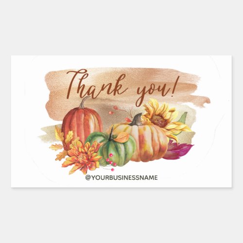 Cute Watercolor Pumpkins Thanksgiving  Rectangular Sticker