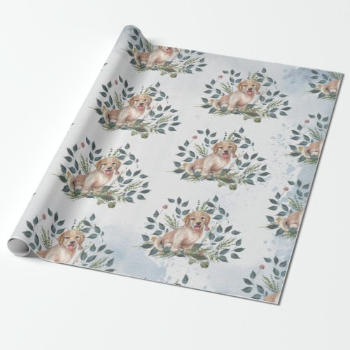 Cute Watercolor Puppy  Wrapping Paper