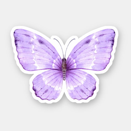 Cute watercolor purple butterfly sticker