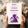 Cute Watercolor Purple Dragon 1st Birthday Invitation