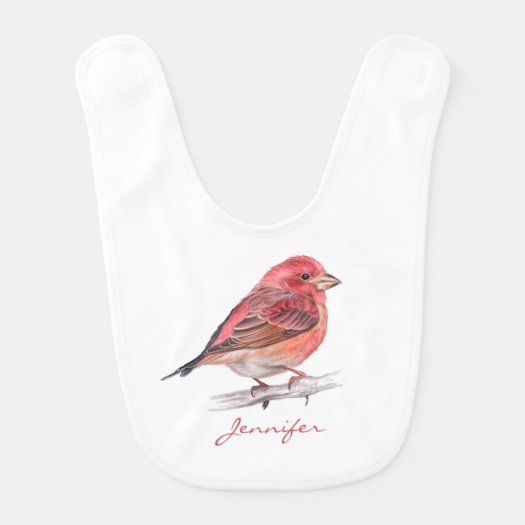 Cute Watercolor Purple Finch Bird