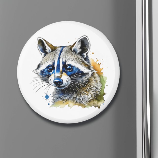 Cute Watercolor Raccoon  Magnet (Creator Uploaded)