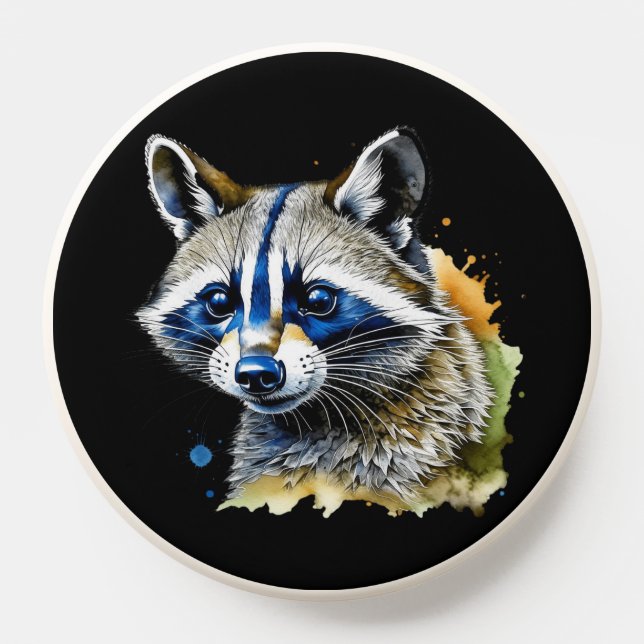 Cute Watercolor Raccoon  PopSocket (Popsocket)