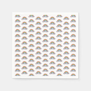 Cute Watercolor Rainbow And Clouds Napkins