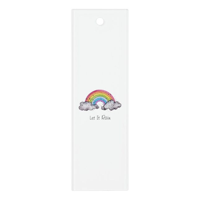 Cute Watercolor Rainbow And Clouds Ruler (Vertical)