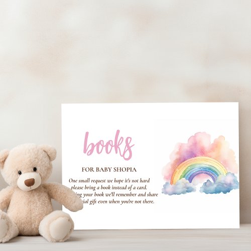 Cute Watercolor Rainbow Baby Shower Enclosure Card