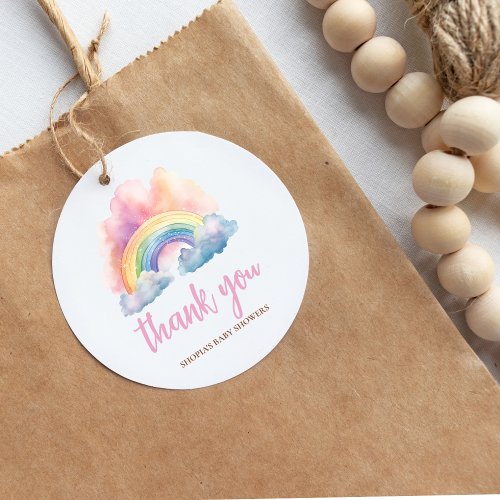 Cute Watercolor Rainbow Baby Shower Favor Tags