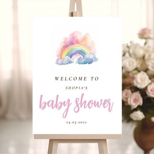 Cute Watercolor Rainbow Baby Shower Foam Board
