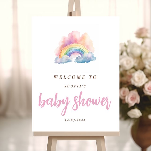 Cute Watercolor Rainbow Baby Shower Foam Board (Creator Uploaded)