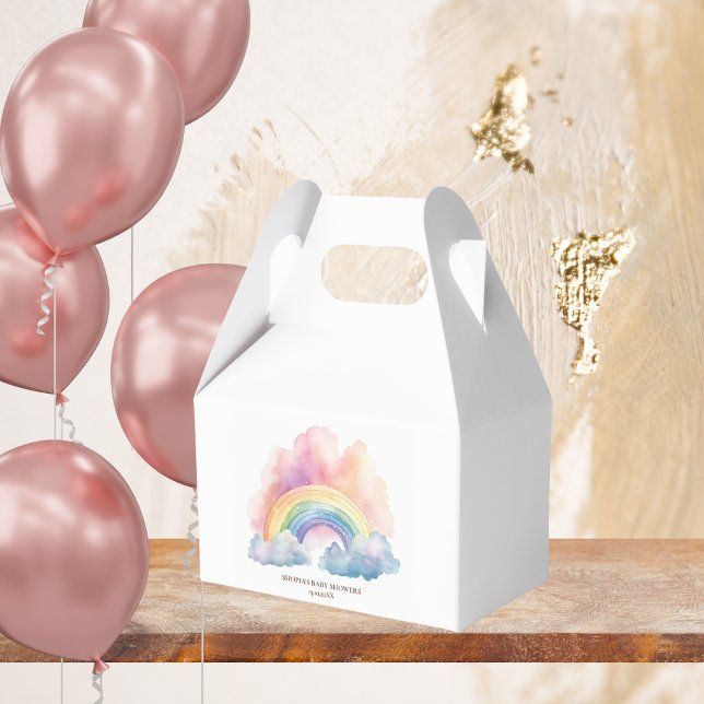 Cute Watercolor Rainbow Favor Boxes (Creator Uploaded)