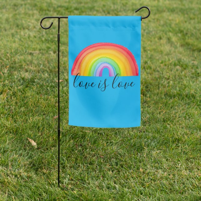 Cute watercolor RAINBOW   Gay Pride  Garden Flag (In SItu)