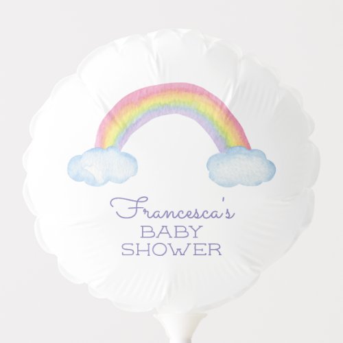 Cute Watercolor Rainbow Gender Neutral Baby Shower Balloon