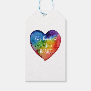 rainbow heart gift tags gift enclosures zazzle
