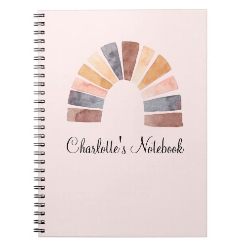 Cute Watercolor Rainbow Kids Notebook