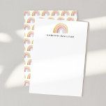 Cute Watercolor Rainbow Personalized Stationery Note Card<br><div class="desc">Stylish and cute personalized rainbow stationery note cards perfect for baby showers,  birthday parties,  and everyday use! Personalize the colorful rainbow stationery by adding your name or custom text. The note cards reverse to feature a watercolor rainbow pattern in shades of yellow,  pink,  coral red,  and blue.</div>
