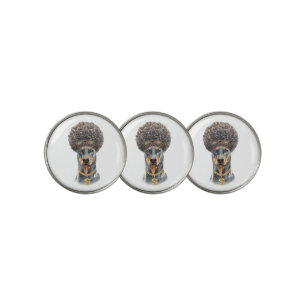 Cute Watercolor Rapper Doberman Golf Ball Marker