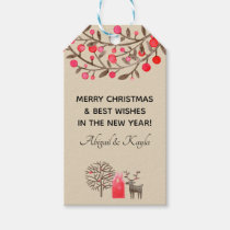 Cute Watercolor Reindeer Earth Tone or Any Color Gift Tags