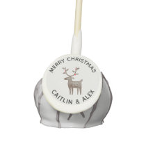 Cute Watercolor Reindeer | Pearl Gray / White Cake Pops