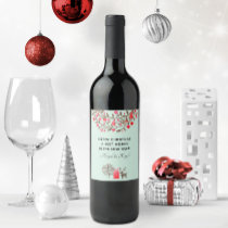 Cute Watercolor Reindeer Sea Green or Any Color Wine Label