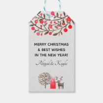 Cute Watercolor Reindeer Smoke White or Any Color Gift Tags