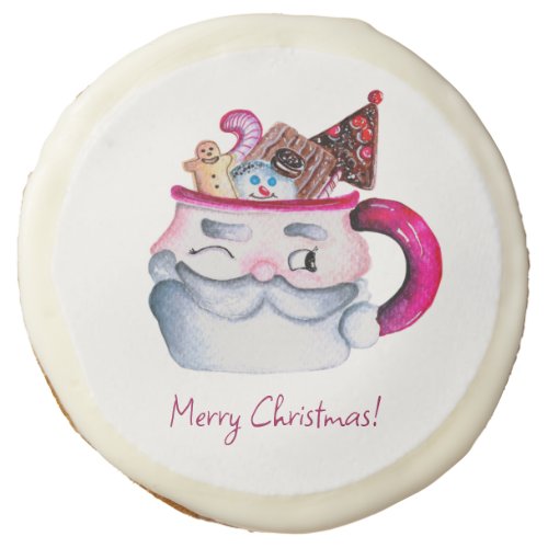 Cute Watercolor Santa Candy Cup  Sugar Cookie