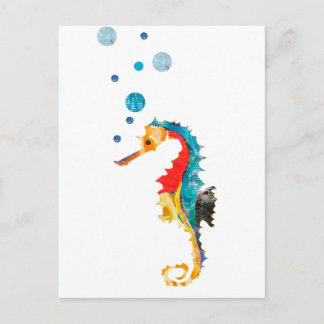 Cute Watercolor SEA HORSE seahorse Ocean Animal Postcard