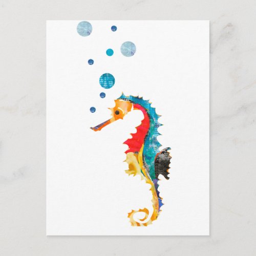 Cute Watercolor SEA HORSE seahorse Ocean Animal Postcard