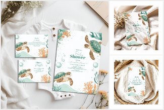 Cute Watercolor Sea Turtle 