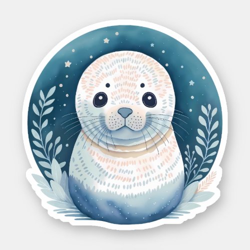 Cute Watercolor Seal Sticker