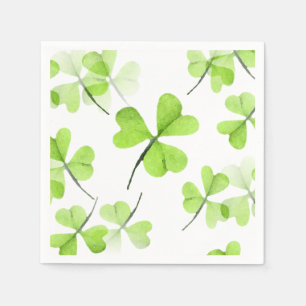 Cute Watercolor Shamrocks Pattern St Patrick's Day Napkins