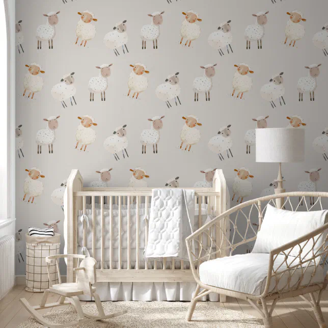 sheep wallpaper nursery