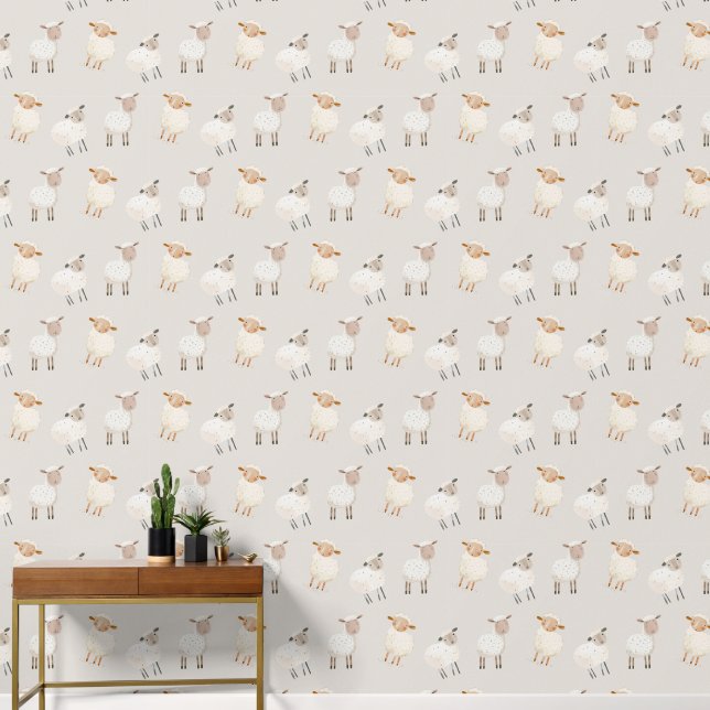 sheep wallpaper nursery