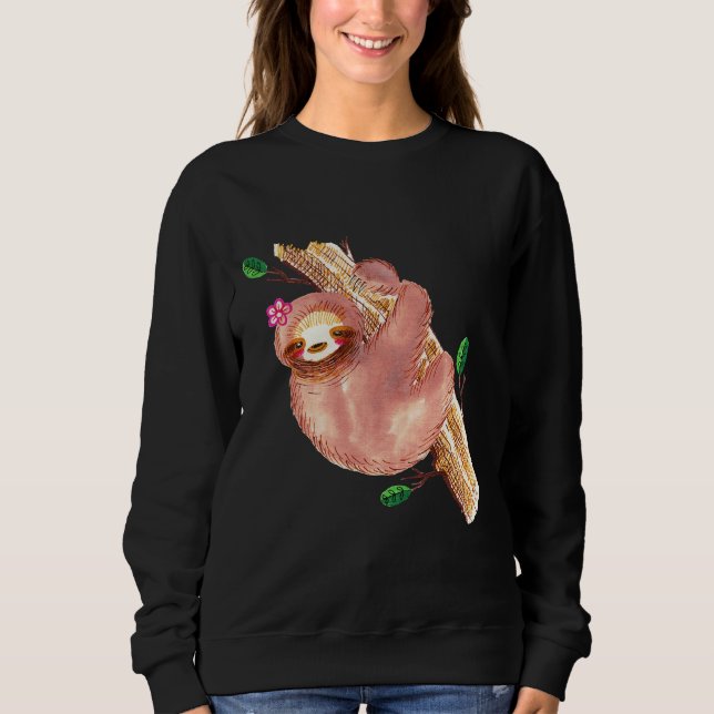 Cute Watercolor Sloth Sweatshirt (Front)