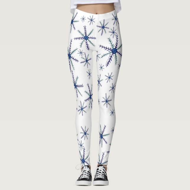 Cute Watercolor Snowflakes Legging (Front)