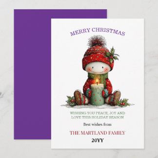 Cute Watercolor Snowman Christmas Card