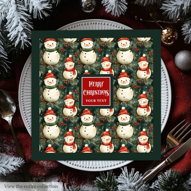 Cute watercolor snowman Christmas custom napkins (Cute watercolor snowman Christmas custom napkins)
