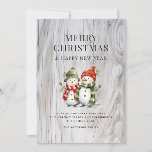 Cute Watercolor Snowman Holiday Card