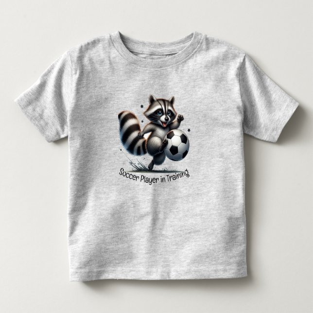 Cute Watercolor Soccer Player in Training Toddler T-shirt (Front)