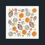Cute Watercolor Sports Ball Kids Children Birthday Napkins<br><div class="desc">Cute Watercolor Sports Ball Kids Children Birthday Paper Plates</div>