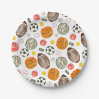 Cute Watercolor Sports Ball Kids Children Birthday