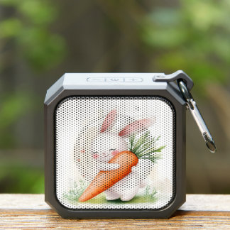 Cute Watercolor Spring Bunny Carrot Bluetooth Speaker
