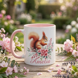 Cute watercolor Squirrel Personalized Mug