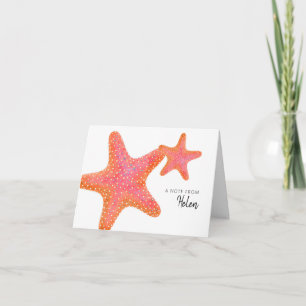 Cute Watercolor Starfish Thank You Card