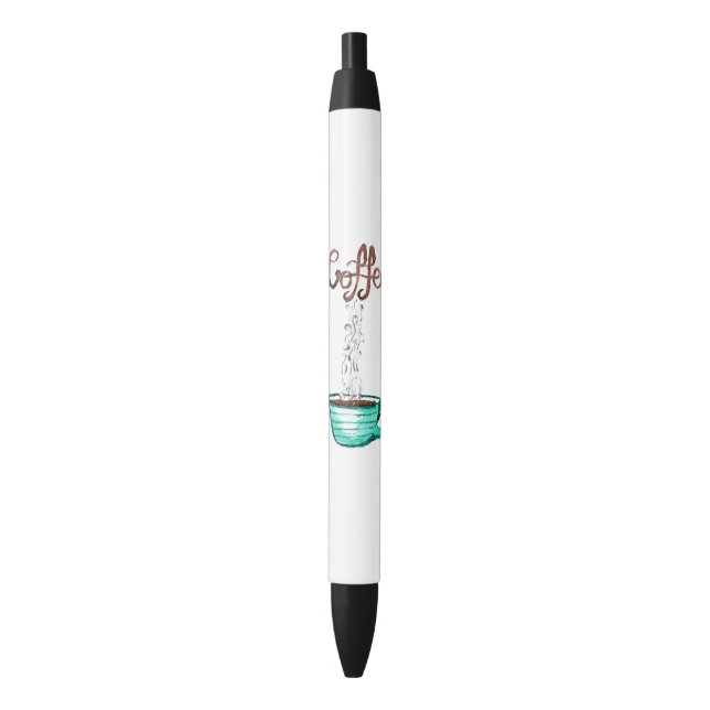 Cute Watercolor Steamy Cup of Coffee Pen (Front Vertical)